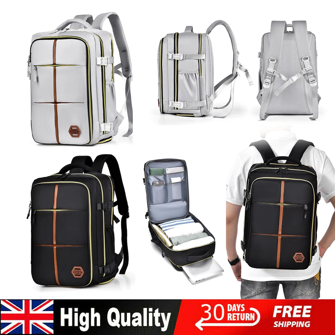 Cabin Flight Bag Backpack 42*28*21cm Travel Rucksack Overnight Carry on Luggage