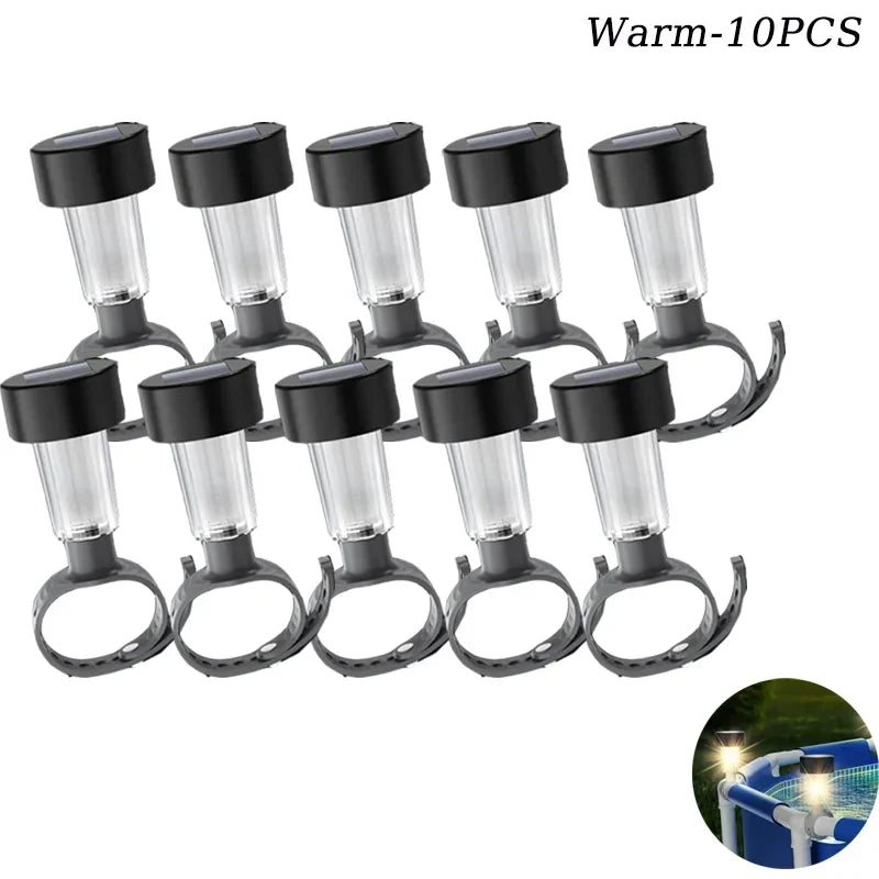 1/2/4/6/8/10PCS Solar Pool Light Frame on the ground for swimming pool outdoor pool fence decorative accessories Waterproof LED