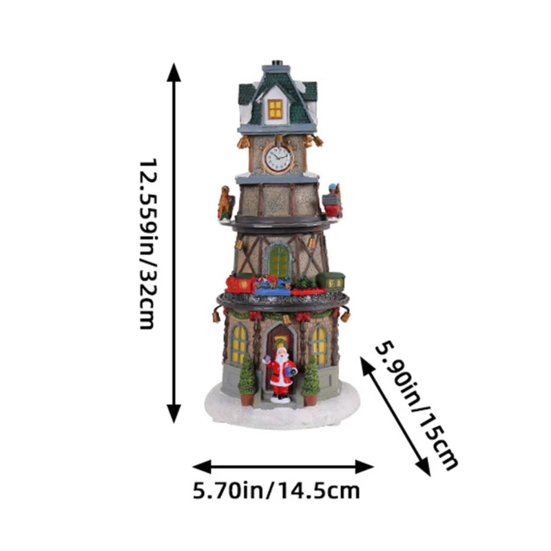 Delicate Christmas Music Box House Figurine with Led Light - YourGiftIdeasUK