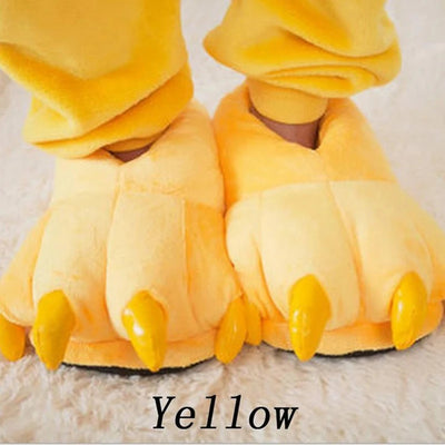 Winter Soft Warm Monster Dinosaur Paw Funny Slippers  Women Kids Parent-child Home  Slipper Shoes Room Cotton Random lining