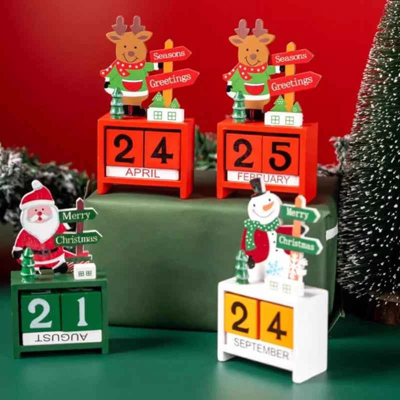Christmas Advent Calendar Christmas Decorations Cute Snowman Elk Santa Claus Calendar Desktop Ornament New Year Gift Navidad
