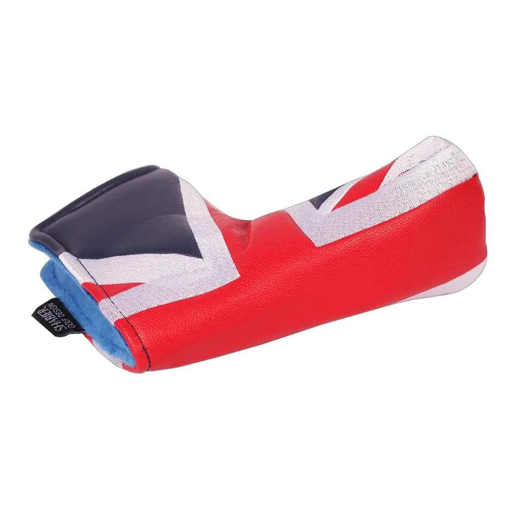 UK Union Jack Series Design PU Leather Applique Embroidered Strong Magnetic Closure Golf Blade Putter Head Cover