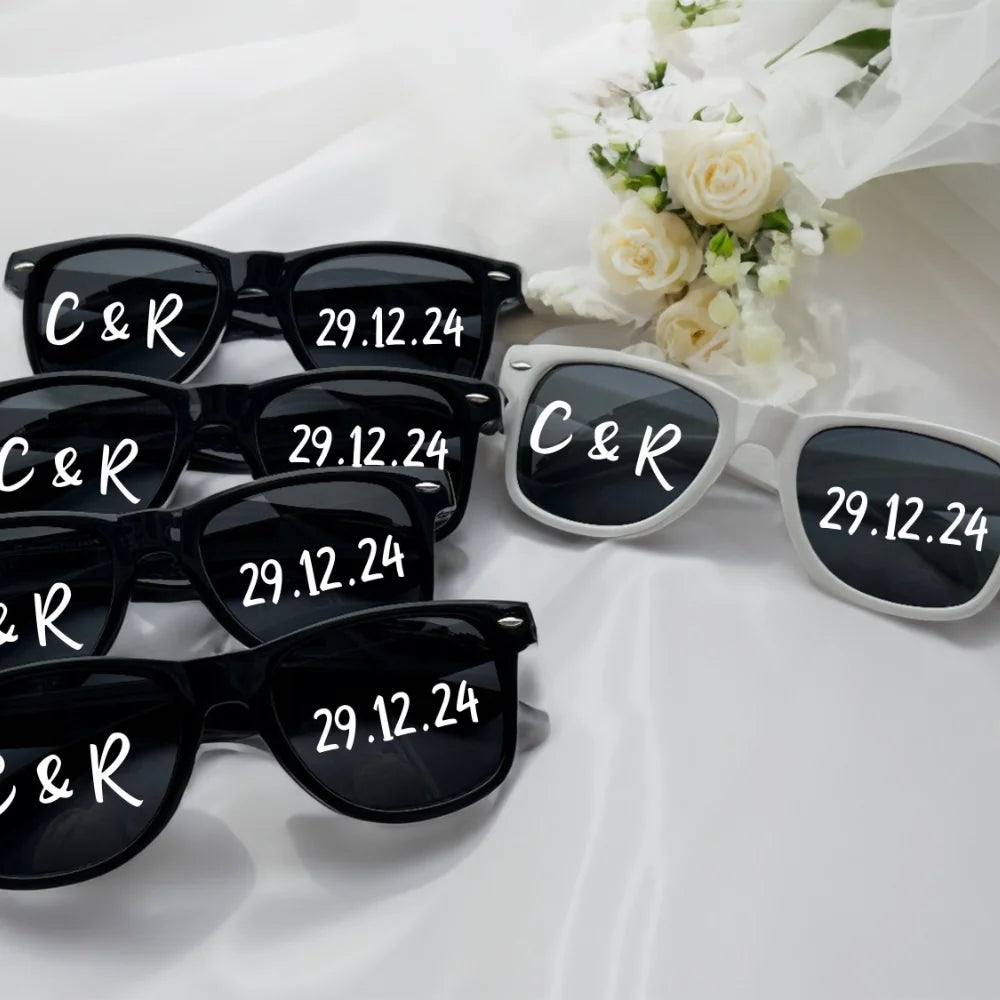 5/10 Pcs Personalized Wedding Sunglasses Bride Bridal Bridesmaid Gift Glasses Custom Couple's Name Bachelorette Party Decor