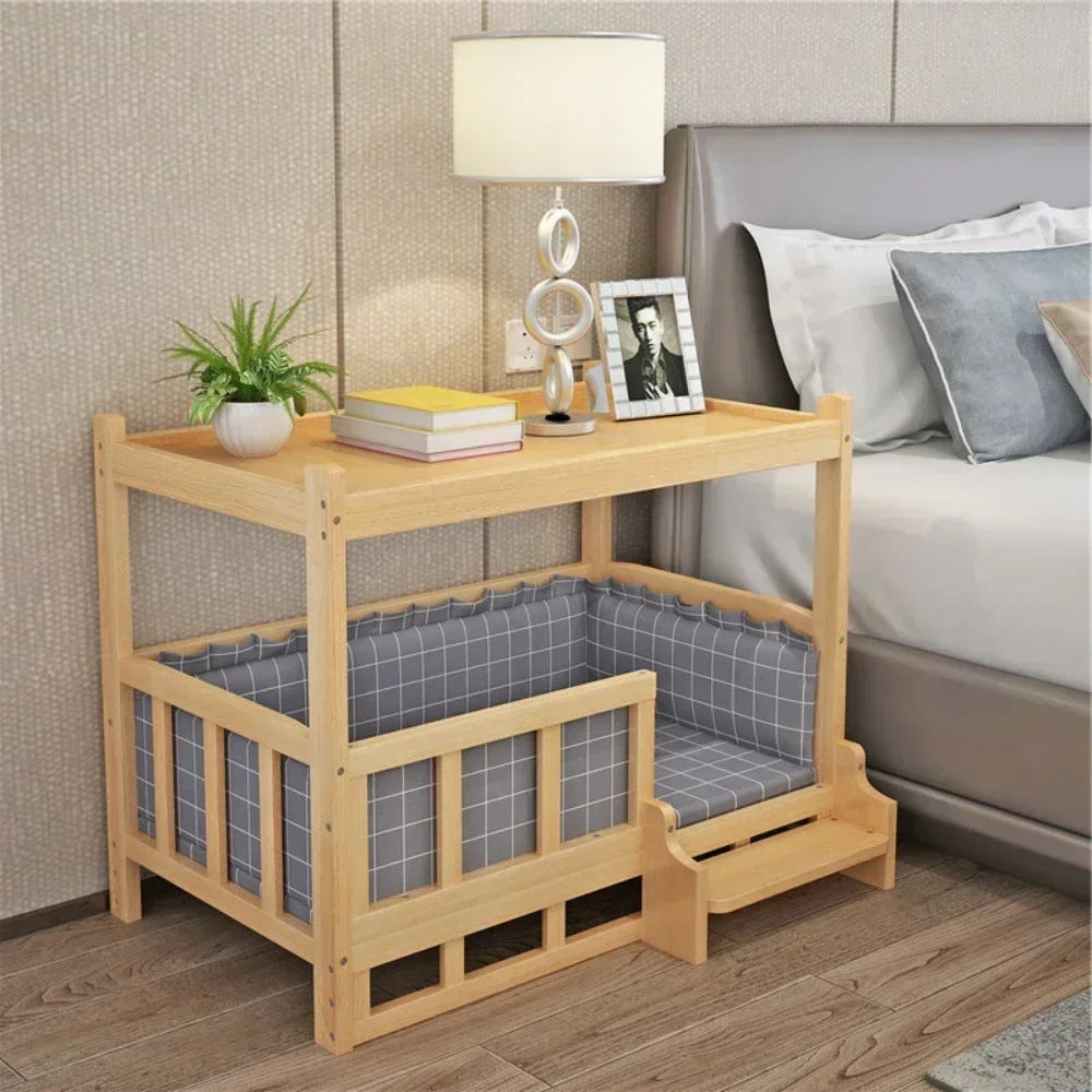 Simplicity Wooden Dog Bed Can Be Used As Bedside Table - YourGiftIdeasUK