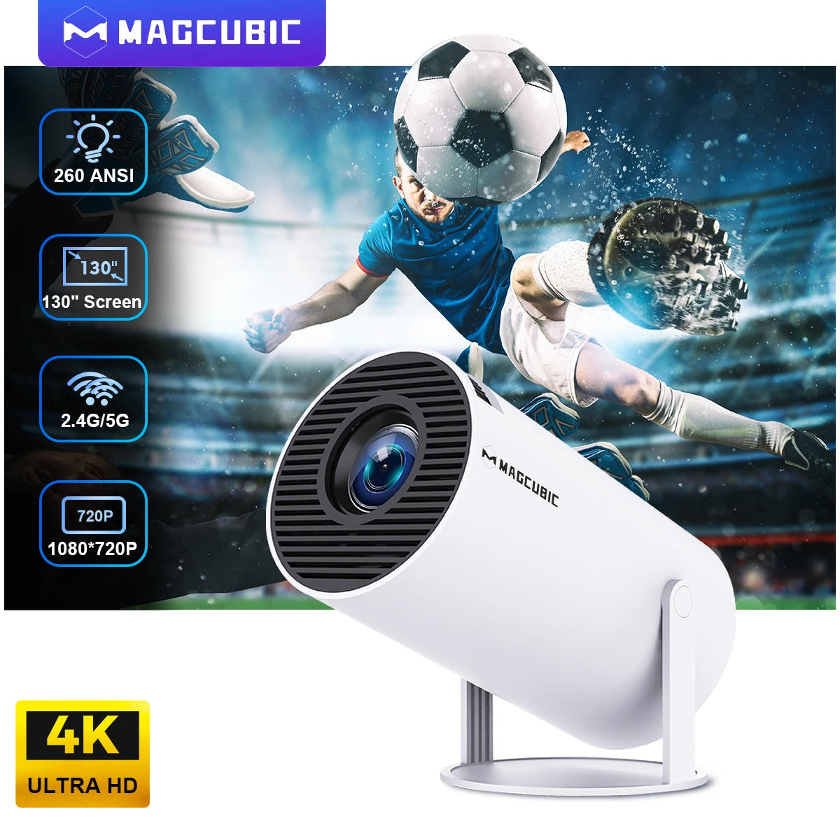Magcubic Projector HY300 PRO 4K Android 11 Dual Wifi6 260ANSI Allwinner H713 BT5.0 1080P 1280*720P Home Cinema Outdoor Projetor - Your Gift Ideas