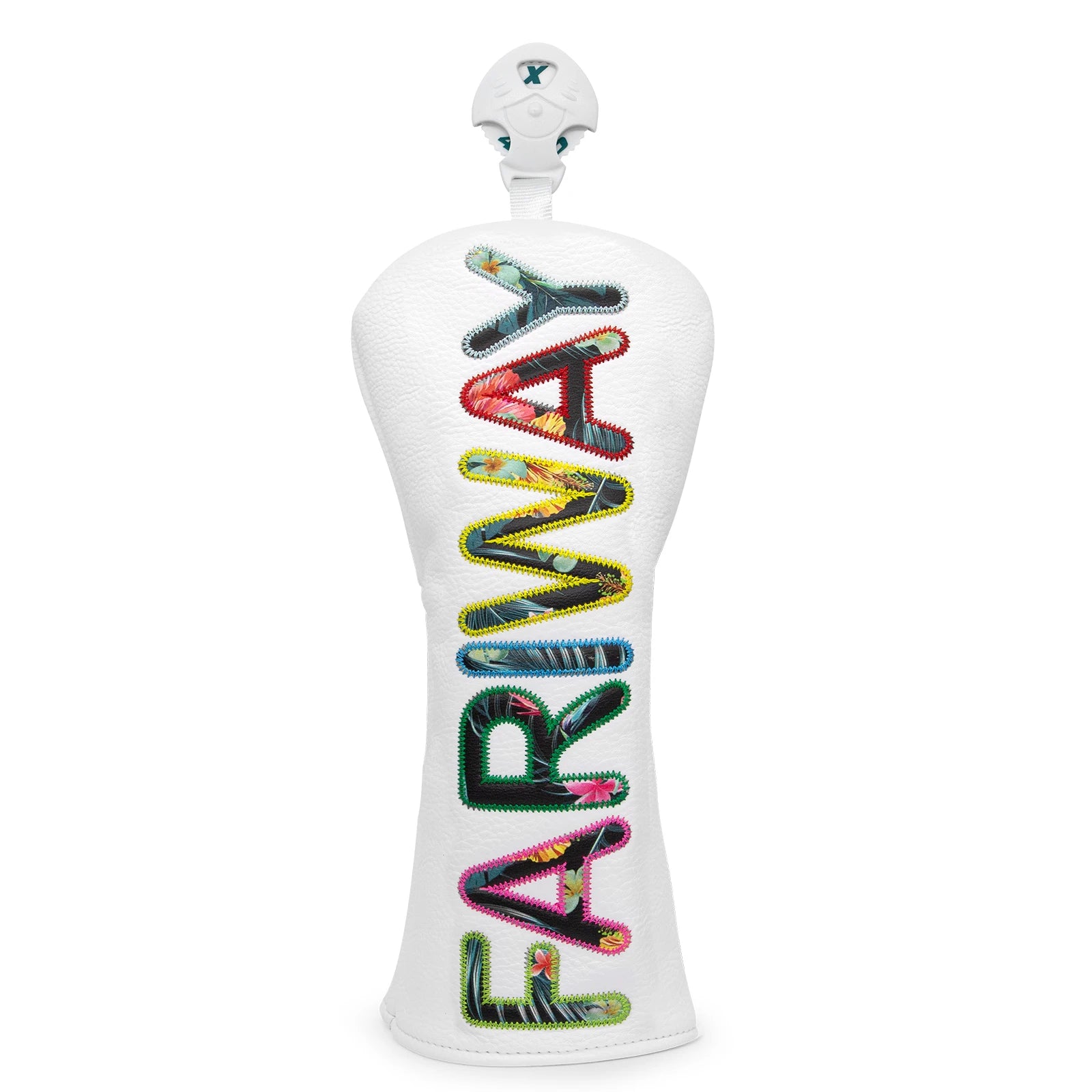 White Premium Leather Golf Head Cover Elegant Embroidery High Quality Golf Club Driver Head Covers  Fariway Wood Covers Hybrid