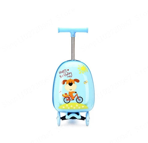 Children Travel Suitcase Cute Cartoon Skateboard Rolling - YourGiftIdeasUK