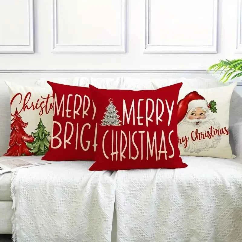 Christmas decoration Pillowcase Merry Christmas New Year Gift Santa Claus Christmas Tree Pillow Cover Home Sofa Cushion Cover