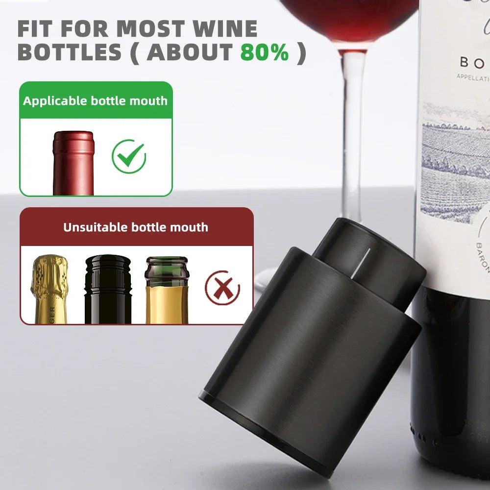 1/2pc Vacuum Wine Bottle Cap Stopper Sealed Storage Vacuum Memory Wine Stopper Push Style Barware Wine Cork Black Bar Tools - Your Gift Ideas