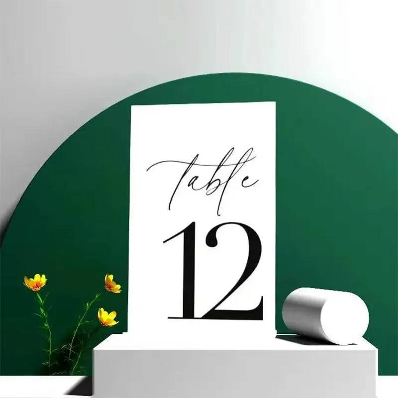 Modern Table Numbers - Wedding Table Numbers - One side Gold Mirror Table Signs - Wedding Table Decor - Reception Signage