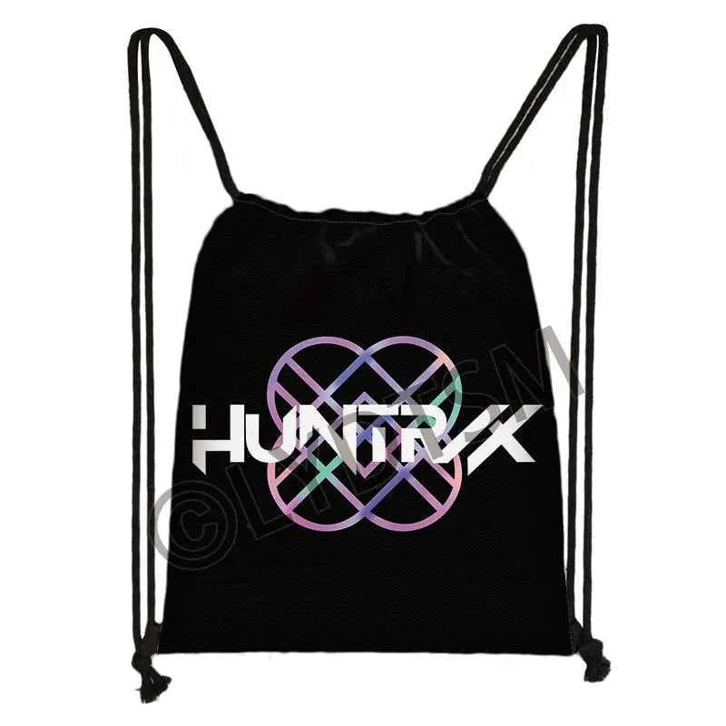 KPop Demon Hunters Print Drawstring Bag Saja Boys Daypack Mira Rumi Zoey Storage Bags for Travel Teenager Women Backpacks