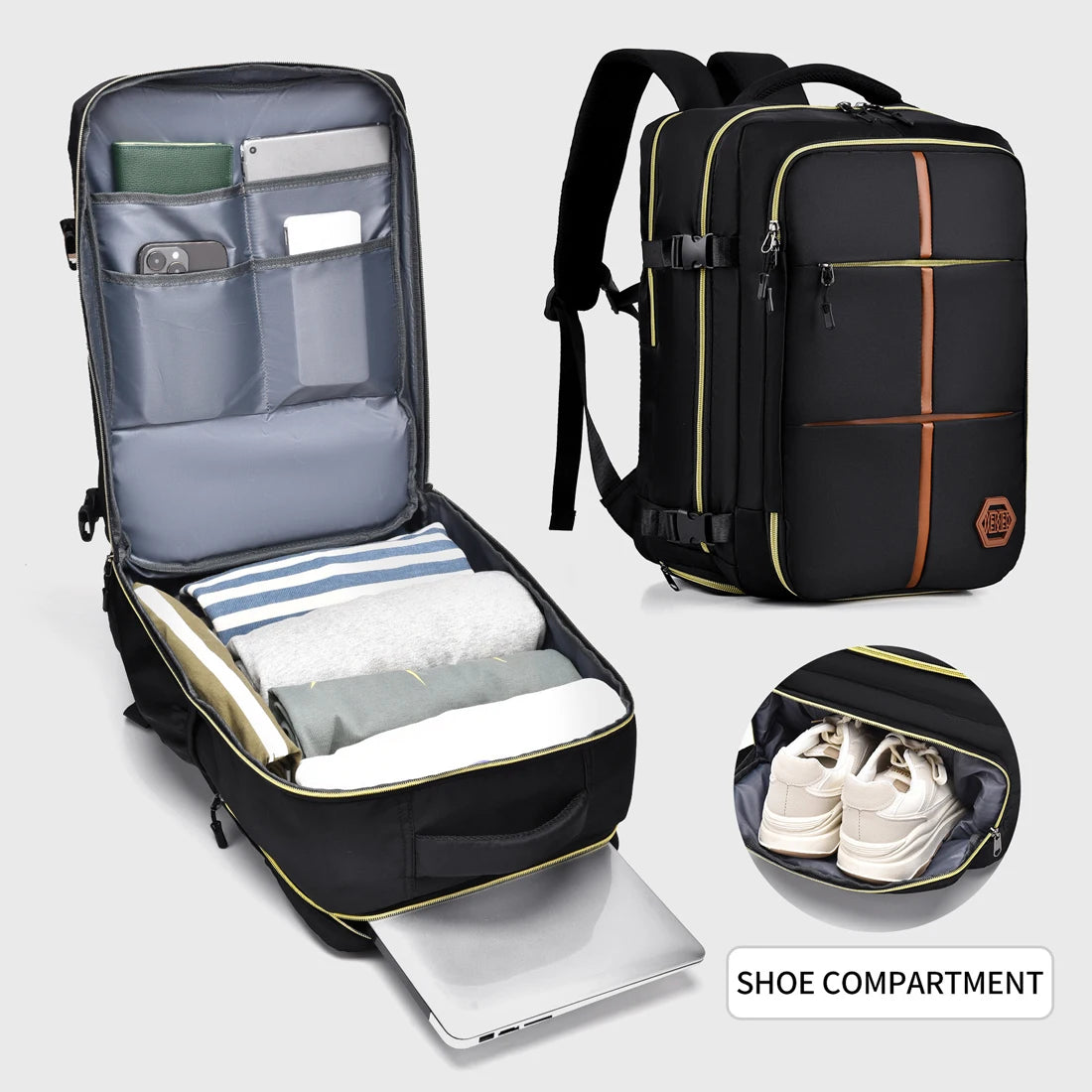 Cabin Flight Bag Backpack 42*28*21cm Travel Rucksack Overnight Carry on Luggage