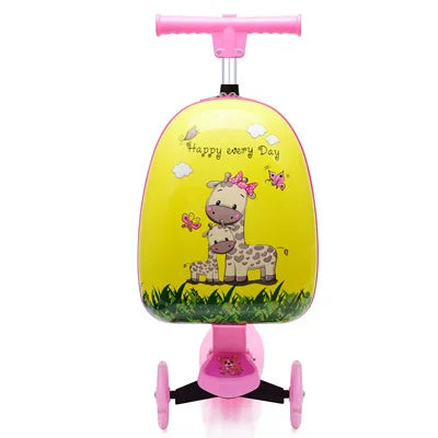 Children Travel Suitcase Cute Cartoon Skateboard Rolling - YourGiftIdeasUK