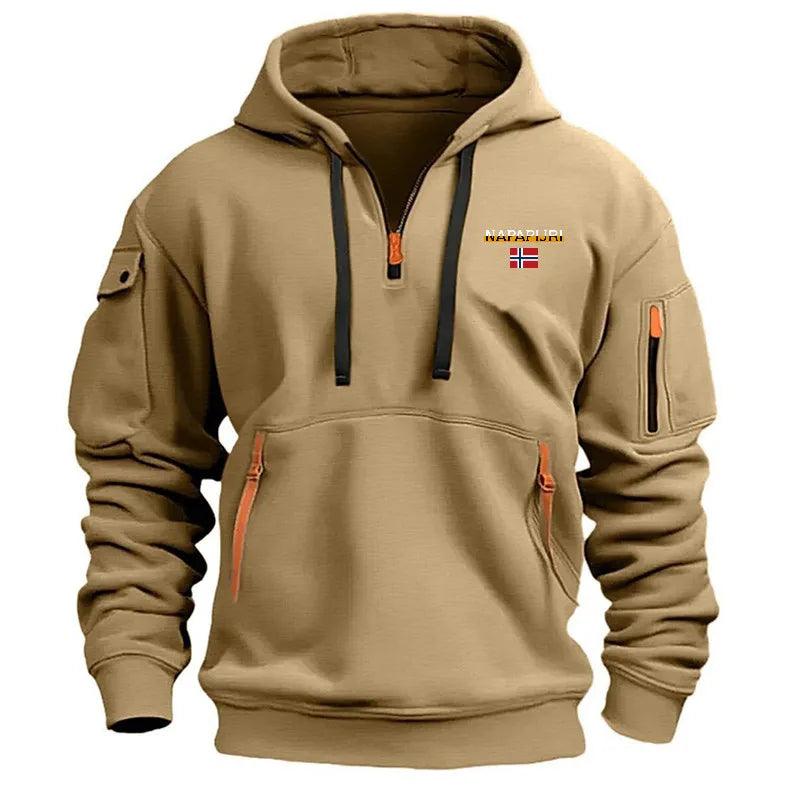 2024 Autumn/Winter Men's Casual Sports Hoodie Retro Harajuku Long Sleeve Zipper Multi Pocket Casual Fashion Loose Coat Street We - Your Gift Ideas