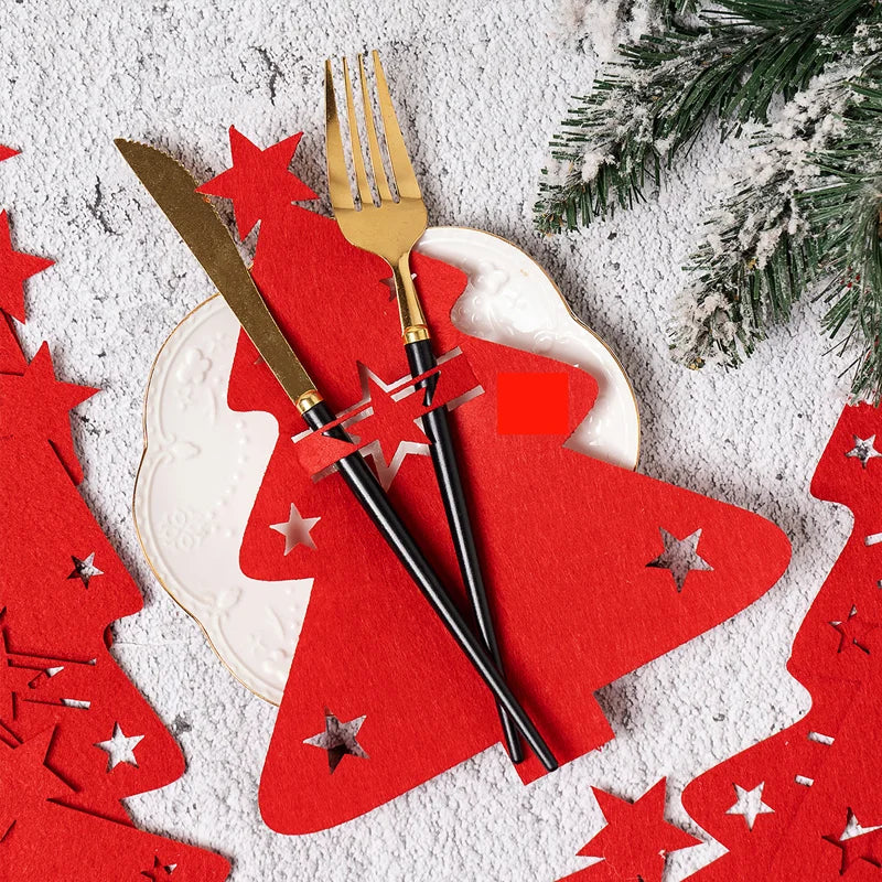 2025 Christmas Cutlery Holder Santa Claus Snowman Tableware Decoration Home Party Supplies Christmas Hat Deco Gift Bags Ornament - YourGiftIdeasUK