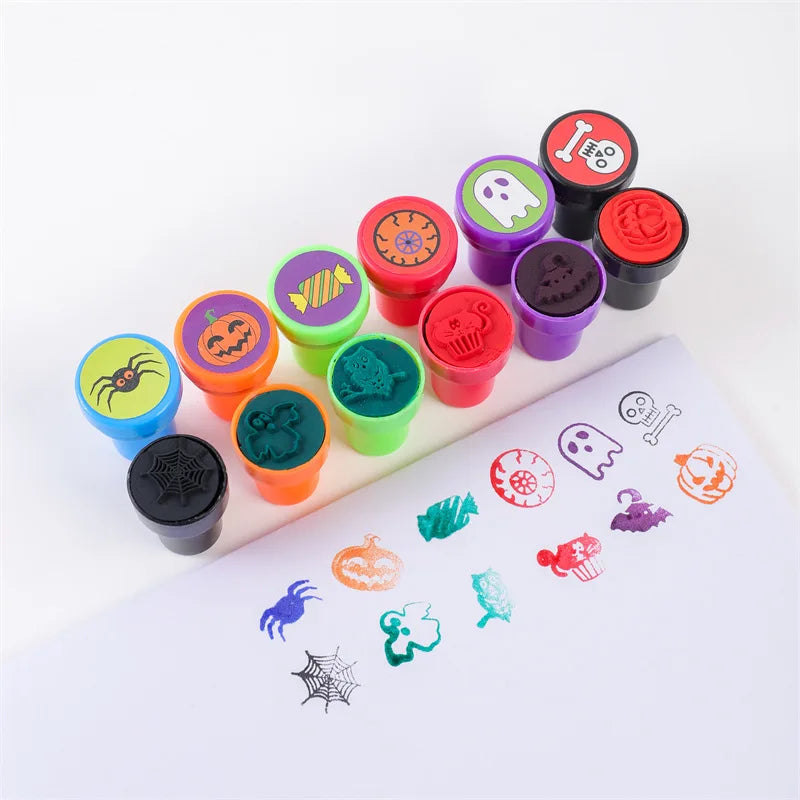 12-24pcs Creative Cartoon Pumpkin Bat Seal Halloween - YourGiftIdeasUK