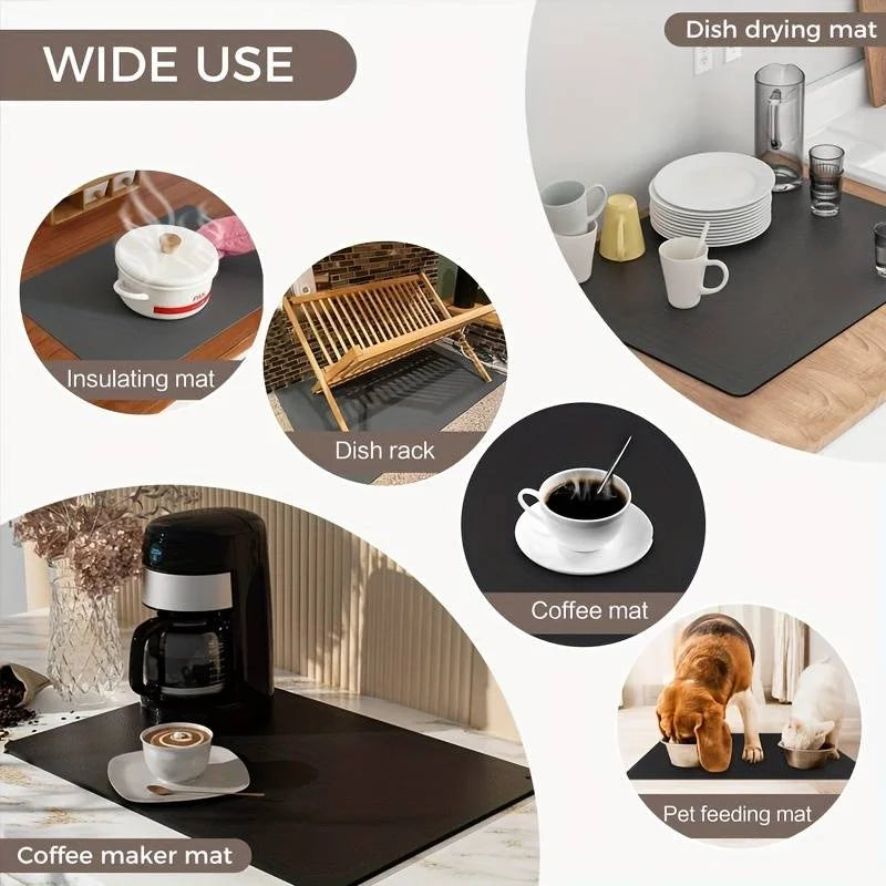 1pc Coffee Mat Coffee Bar Accessories Absorbent Dish Drying Mat For Kitchen Counter Microfiber Fit Under Coffee Machine Coffee - Your Gift Ideas