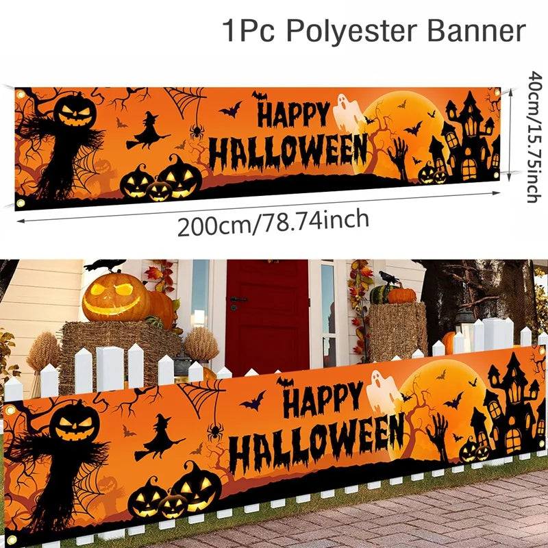 Ghost Halloween Pumpkin Banner - YourGiftIdeasUK