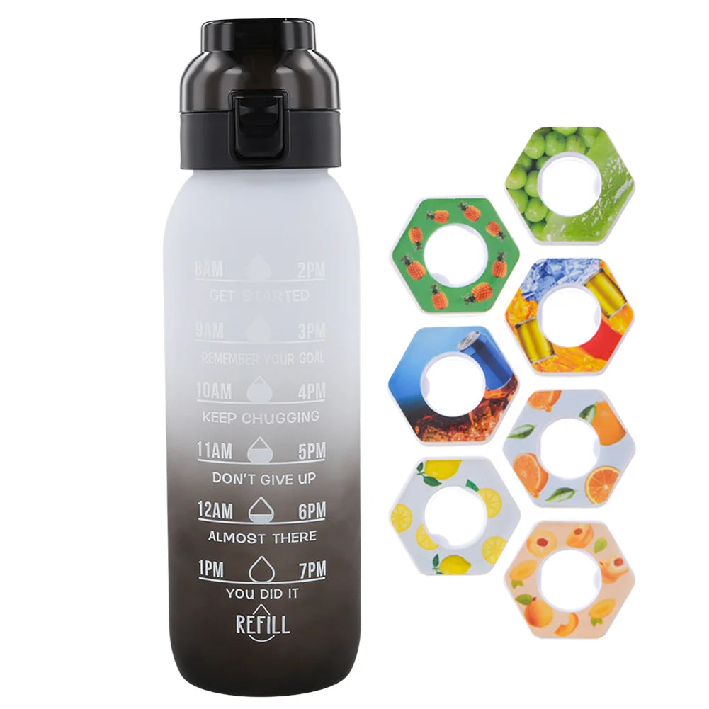 1000ML Fragrance Smelling Water Bottle with 1/7 Flavor Pod Air Water Up Bottle Scented Drinking Cup for Travel Climbing Hiking - YourGiftIdeasUK