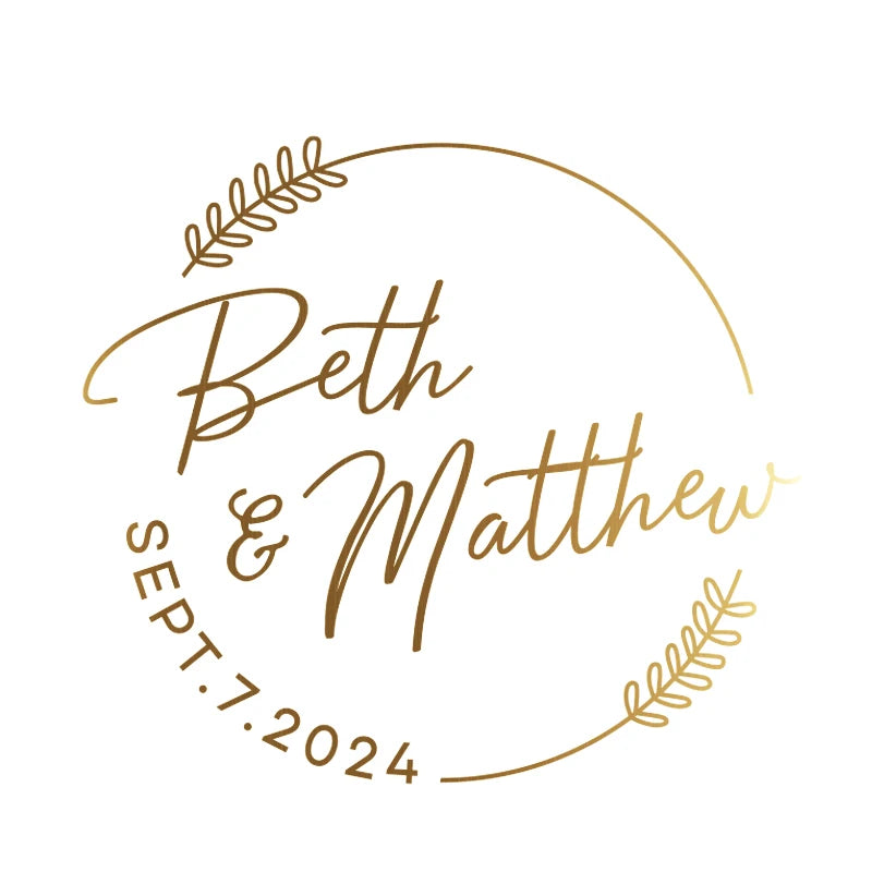 Custom 50pcs Round Gold Foil Clear Label Stickers Wedding Party Envelope Gift Bag Candles Box Pack Cookie Thank You Stickers