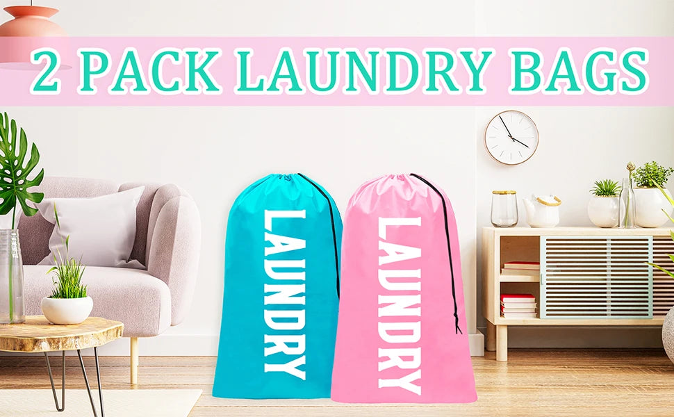 XL Travel Laundry Bags Dirty Clothes Organizer Machine Washable Easy Fit a Laundry Hamper or Basket