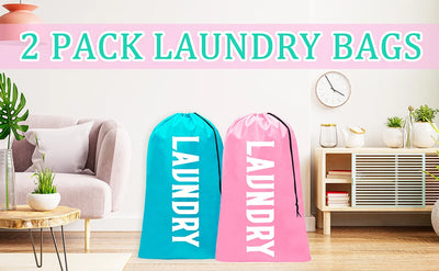 XL Travel Laundry Bags Dirty Clothes Organizer Machine Washable Easy Fit a Laundry Hamper or Basket