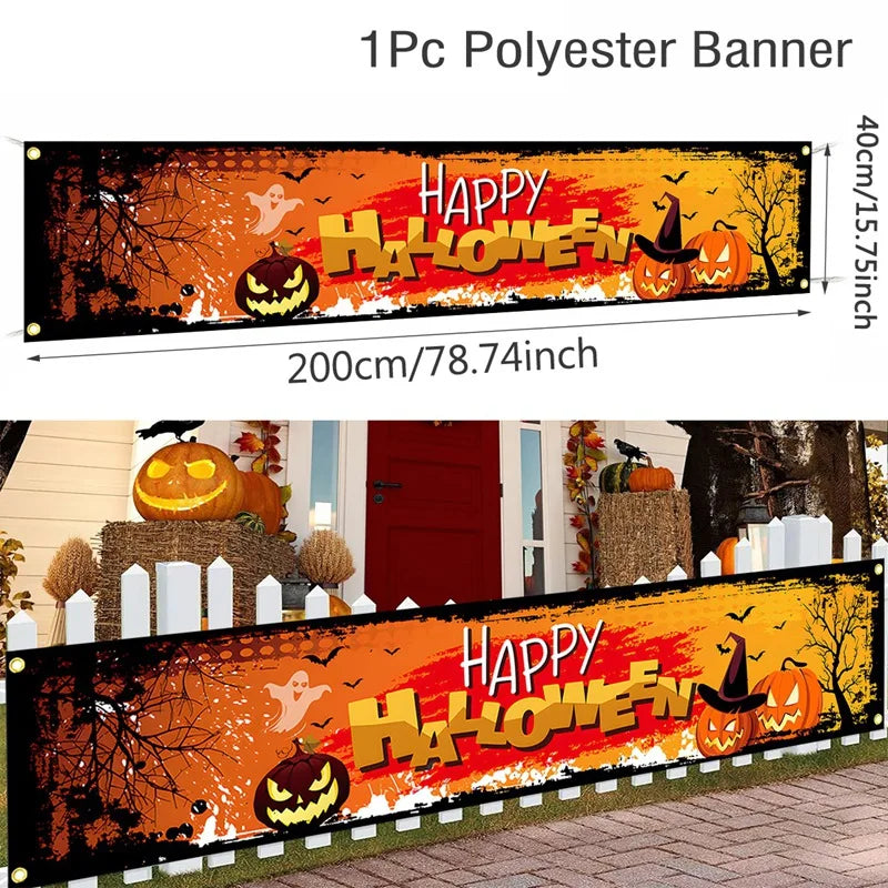 Ghost Halloween Pumpkin Banner - YourGiftIdeasUK