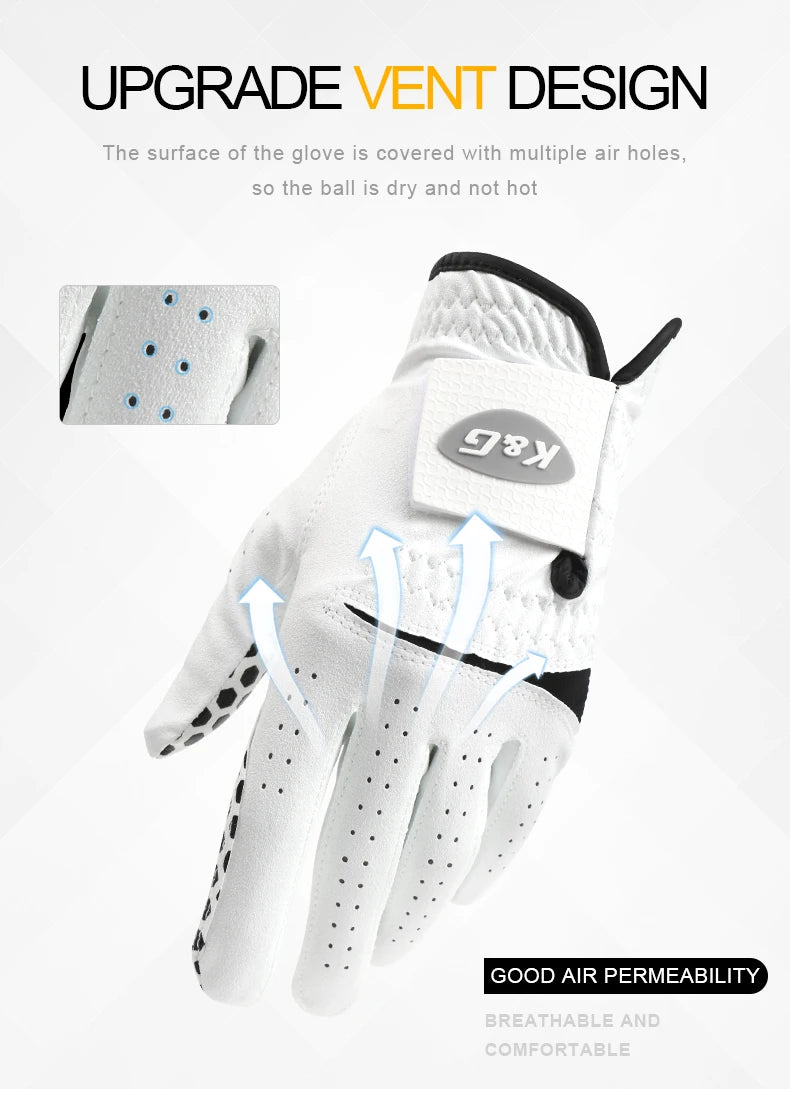 Pack 1 Person Golf Gloves Men's Left Hand Soft Breathable Pure Sheepskin Non-slip Pellet Golf Gloves Golf Men 22/23/24/25/26
