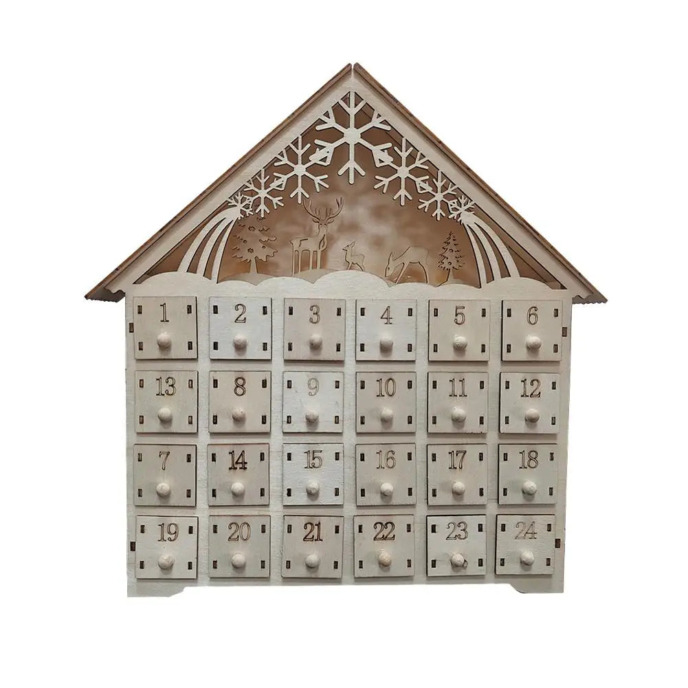Christmas Advent Calendar 24 Days Countdown Decoration Reusable Detachable Wooden Tabletop Christmas Decoration - YourGiftIdeasUK