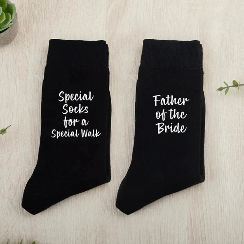 Special Socks Wedding Party Socks Father of The Bride Gift Wedding Day Decoration Supplies Gifts Black Father of The Bride Socks