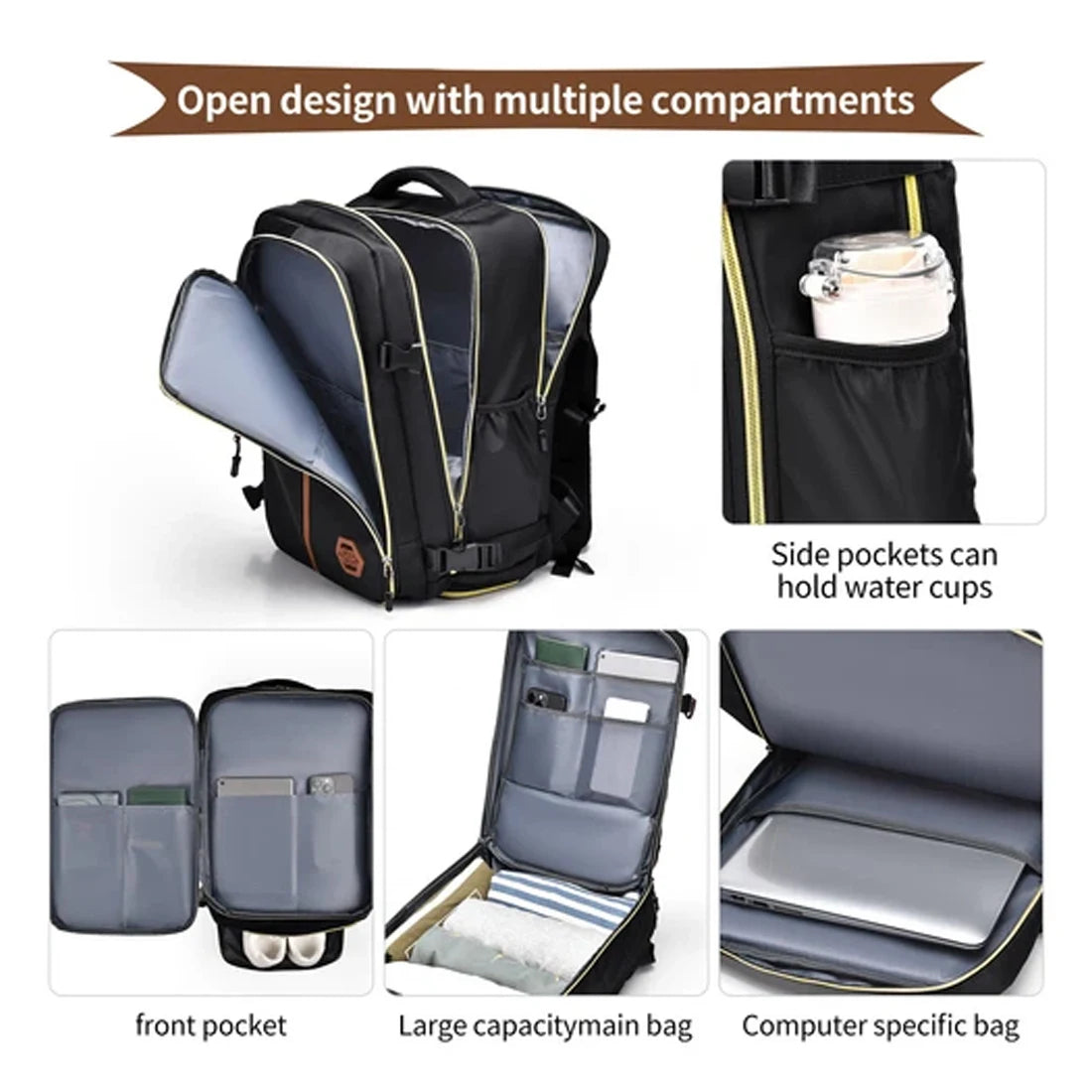 Cabin Flight Bag Backpack 42*28*21cm Travel Rucksack Overnight Carry on Luggage