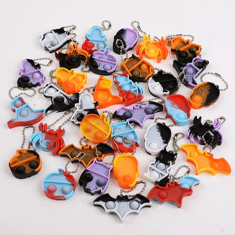 10-20-30Pcs Halloween Mini Pop Keychain Fidget Toys - YourGiftIdeasUK