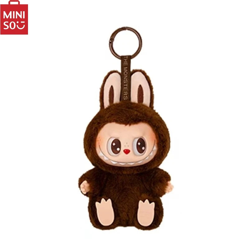 MINISO Blind Box Vinyl Doll 2nd LABUBV2Generation New Collection Have a Plush Doll Seat Figurine Keychain Pendant