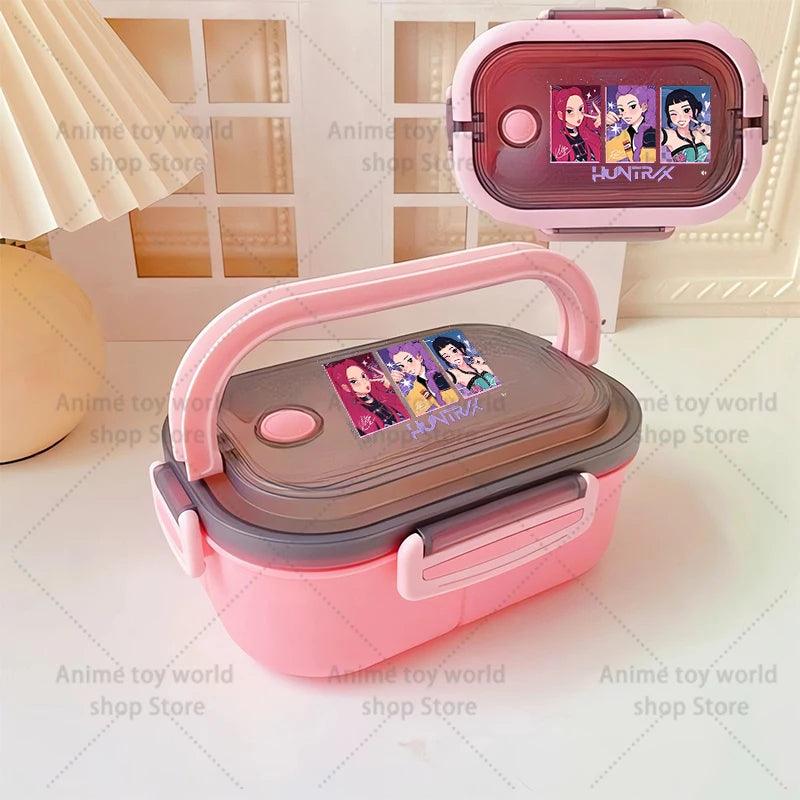 KPop Demon Hunters Portable Bento Lunch Boxs Girl Boy Compartment Fruit Food Boxs Microwave Lunch Box Picnic Fresh Box Gift - YourGiftIdeasUK