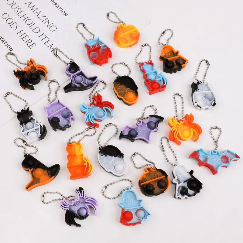 10-20-30Pcs Halloween Mini Pop Keychain Fidget Toys - YourGiftIdeasUK