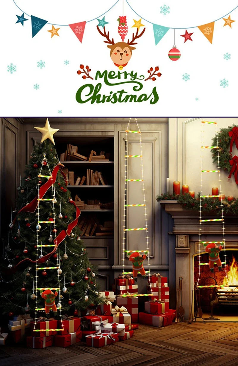 1/3M Santa Claus Climbing Ladder String Lights USB 8 Modes LED Lamp Christmas Decoration For Garden Cristmas Tree New Year Gift - YourGiftIdeasUK