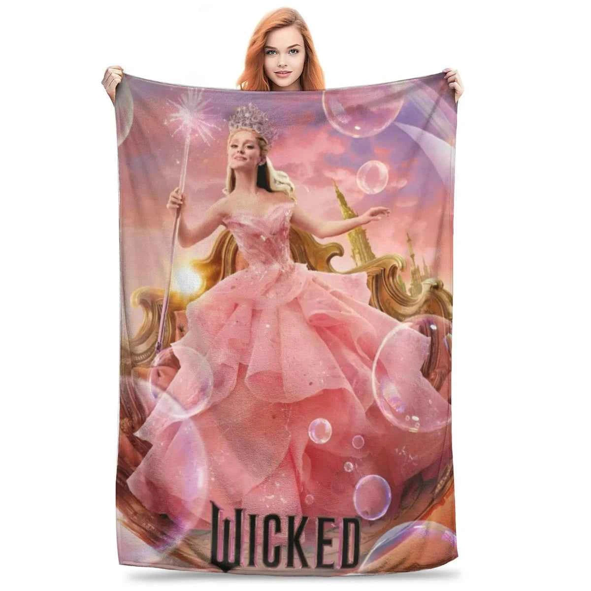 Wicked Elphaba & Glinda Tonal Blanket Magic Movie Flannel Throw Blankets Bedspreads Printed Soft Warm Multifunction Quilt