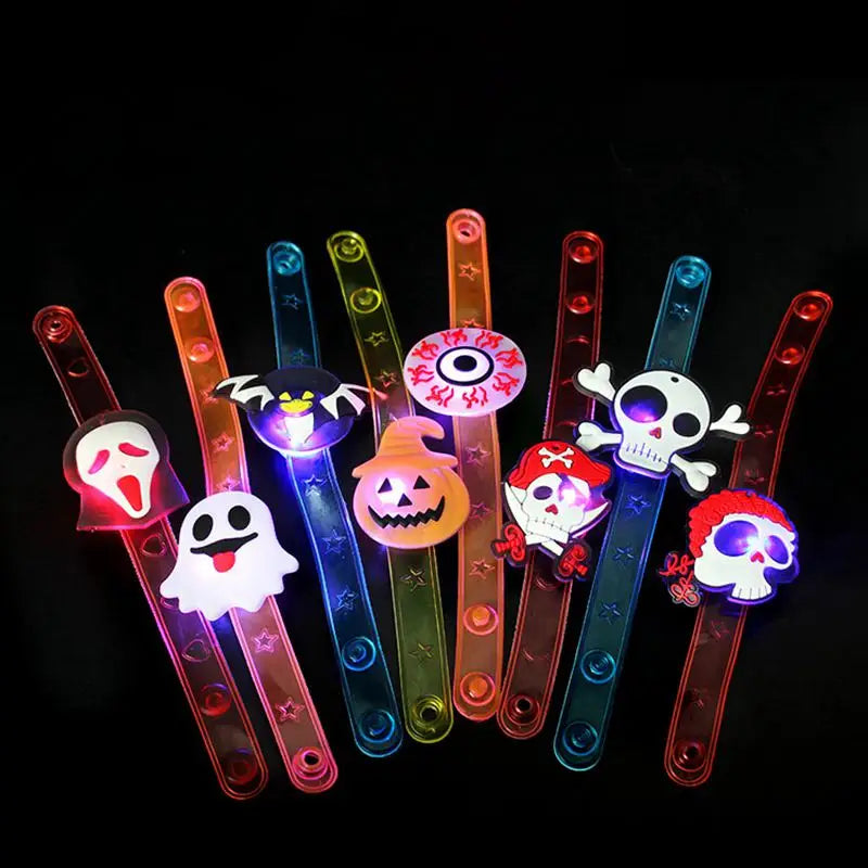5-10-20PCS Glowing Pumpkin Ghost Bracelet Rings Kids - YourGiftIdeasUK