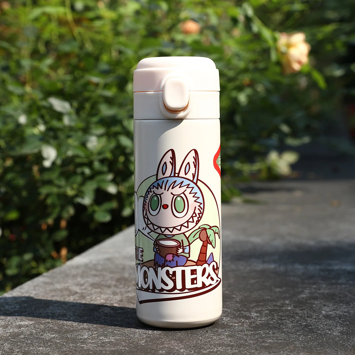 Printed 400Ml Water Bottle Thermos Cup Pocket Stainless Steel Thermal Coffee Mug Vacuum Insulated Flask Cup Kid Gift