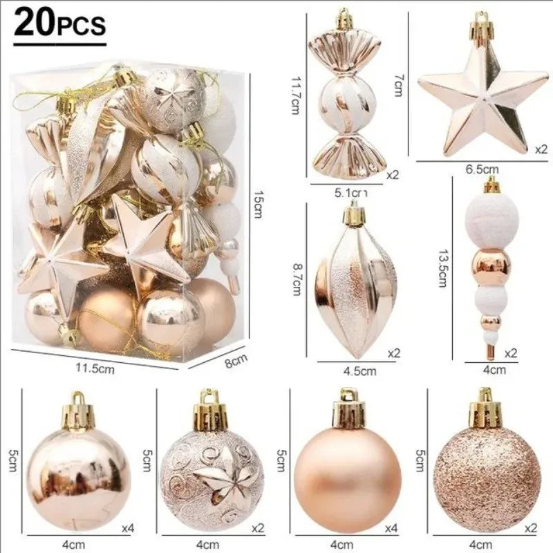 20/29pcs Christmas Ball Decoration Hanging Christmas Tree Pendant Ornaments For Home Gifts Accessories