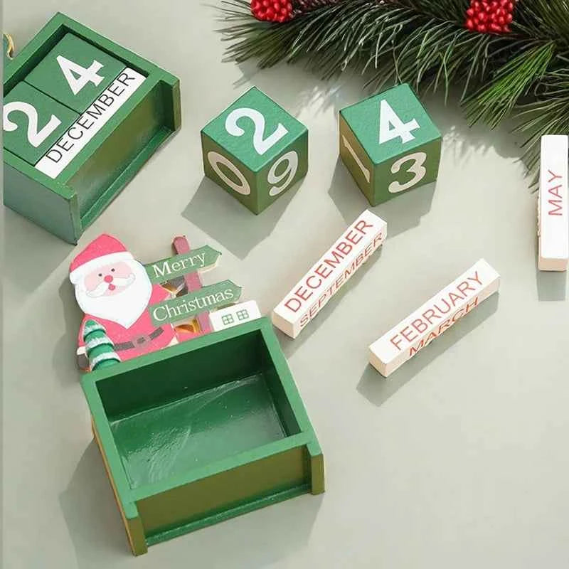 Christmas Advent Calendar Christmas Decorations Cute Snowman Elk Santa Claus Calendar Desktop Ornament New Year Gift Navidad