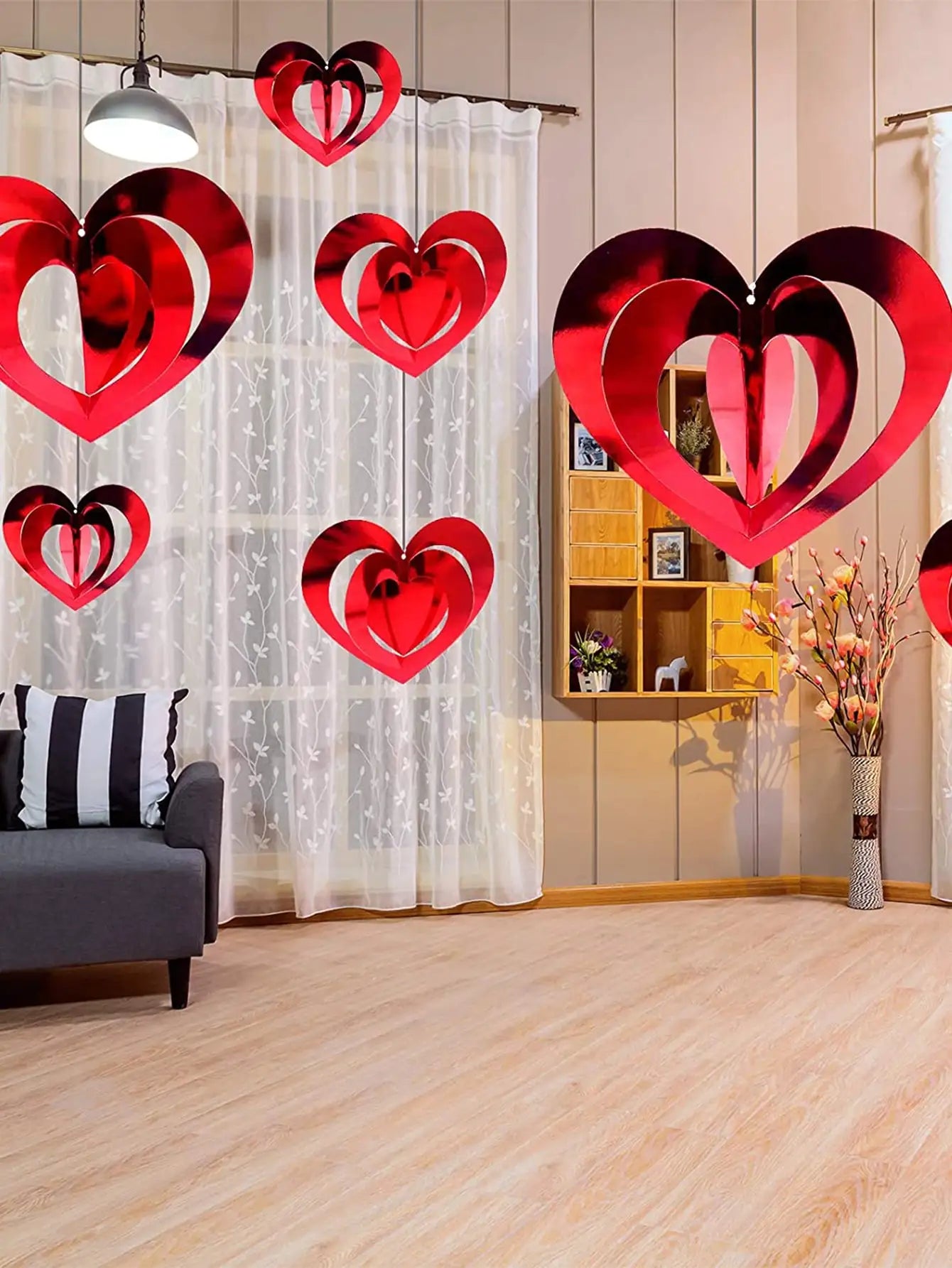 16pcs 3D love pendants/set, wedding anniversary birthday party, wedding decorations, hollow pendants, home decorations