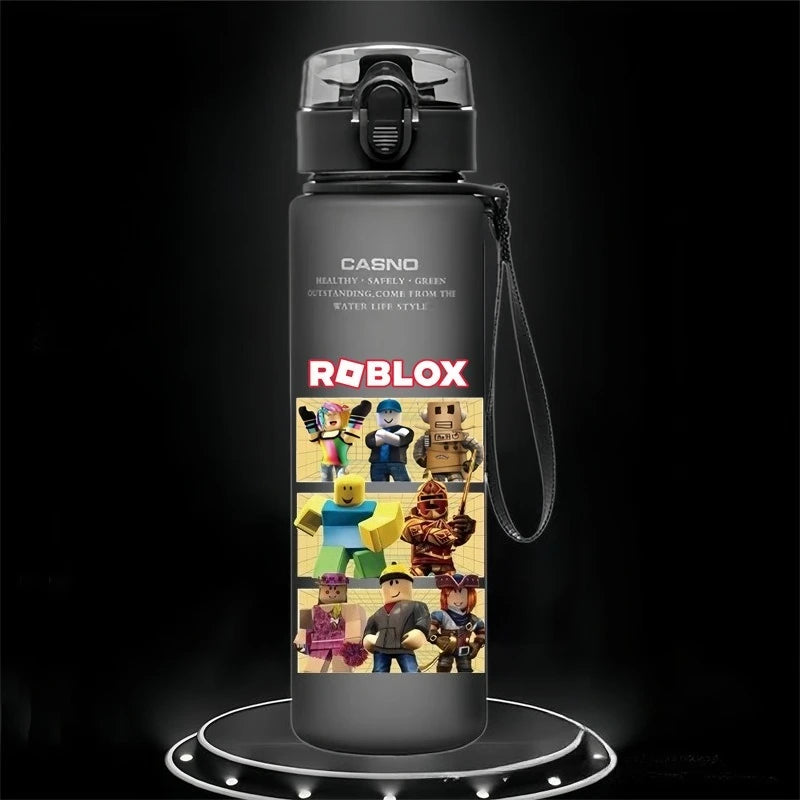 560ml Game Roblox Anime Student Children's Cartoon Casual Sports Water Cup Plastic Frosted Cups Student Daily Necessities Gifts