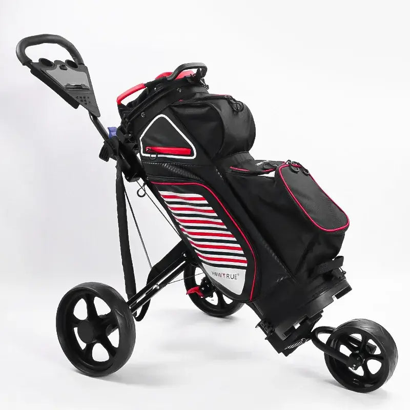 Golf Push Cart with Brake Multi-function Scoreboard Three-wheel Folding Cart Aluminum Alloy Trolley - YourGiftIdeasUK