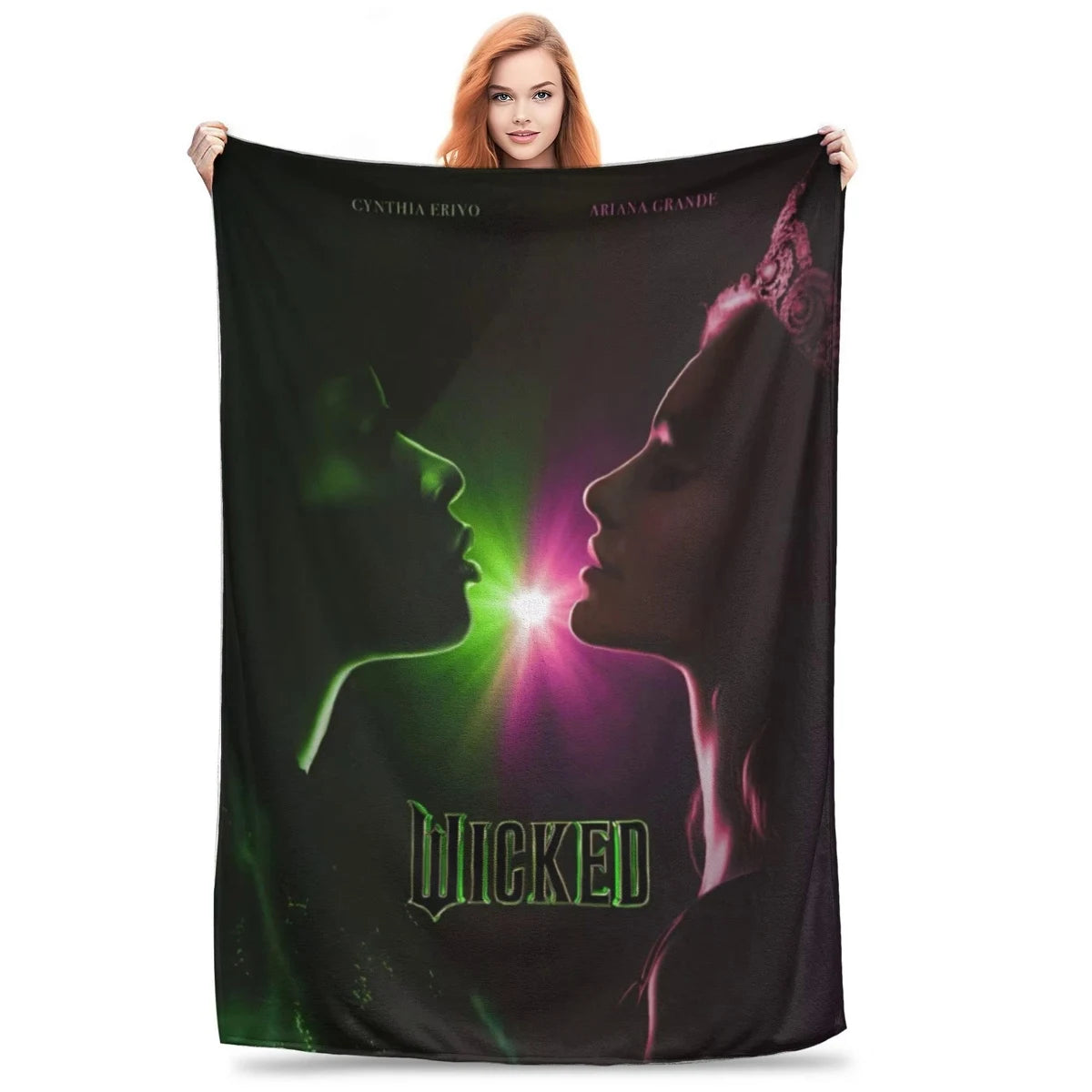 Wicked Elphaba & Glinda Tonal Blanket Magic Movie Flannel Throw Blankets Bedspreads Printed Soft Warm Multifunction Quilt - YourGiftIdeasUK