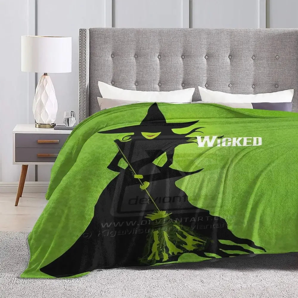 Soft Blanket Travel Wicked Elphaba & Glinda Tonal Throw Blanket Magic Movie Flannel Bedspread For Bedroom Aesthetic Bed Cover - YourGiftIdeasUK
