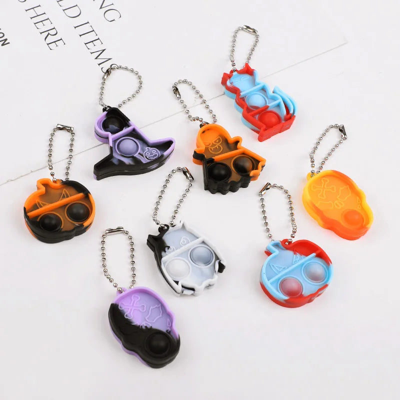 10-20-30Pcs Halloween Mini Pop Keychain Fidget Toys - YourGiftIdeasUK