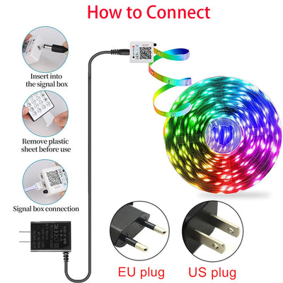 Led Lights for Room Music Sync RGB Led Strip Lights 10m 20m 30m Flexible Ribbon for Room Bedroom Decor TV Backlights - Your Gift Ideas