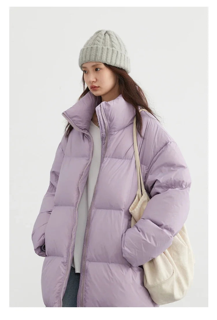 CHIC VEN Women Down Coats New Long Thick Warm Down Jackets Overcoat White Duck Down Loose Casual Jacket Autumn Winter 2023
