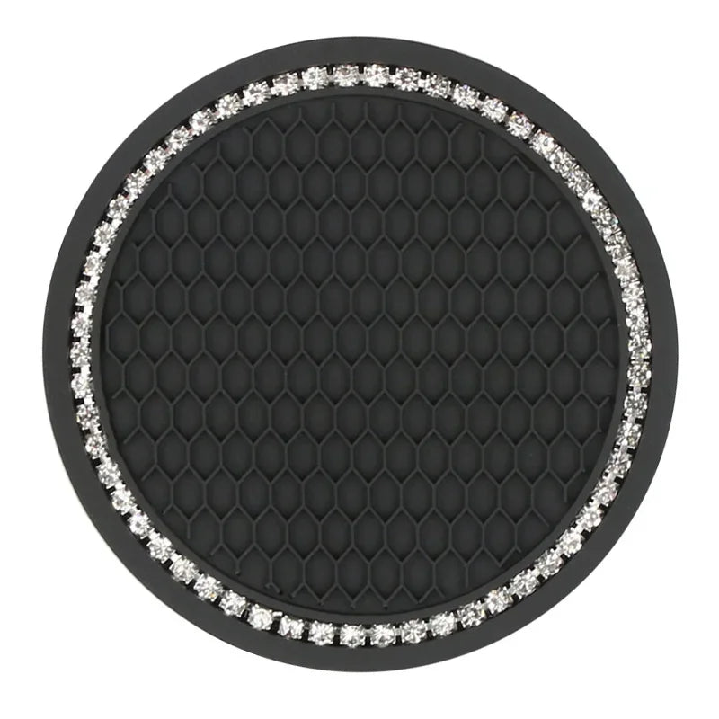 Car Cup Coasters for Cup Holder Universal Bling Diamond Water Bottle Holder Mat Anti Slip Insert Pad Auto Interior Accessories